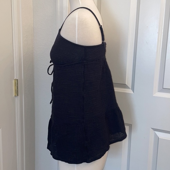 XHILARATION cotton black v-neck baby doll shirt in Women’s size medium - Picture 4 of 8